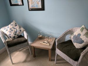 Seating area in the Ocracoke Room at the Inn on Bath Creek
