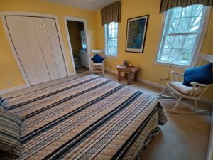 Pamlico Room | Inn on Bath Creek | Queen Sized Bed and Double Window View